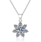 Starflower Sterling Silver Moissanite Pendant, Silver-tone