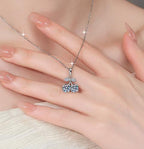 Twin Cherry Sterling Silver Moissanite Pendant, Silver-tone