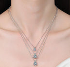 Pear-Cut Station Sterling Silver Moissanite Pendant, Silver-tone