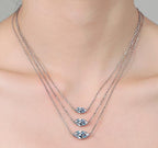 Horizontal Marquise Sterling Silver Moissanite Pendant, Silver-tone