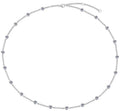 Bead and Stone Station Necklace Sterling Silver Moissanite Necklace, Silver-tone