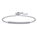 Sterling Silver Moissanite Round Stone Slider Tennis Bracelet, front view