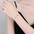 Sterling Silver Moissanite Straight Bar Tennis Bracelet, detail view 3