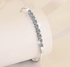 Sterling Silver Moissanite Straight Bar Tennis Bracelet, detail view 2