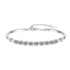 Sterling Silver Moissanite Straight Bar Tennis Bracelet, front view