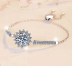Sterling Silver Moissanite Oval Woven Link Bracelet, detail view 4