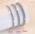 Sterling Silver Moissanite Round Stone Tennis Bracelet, front view