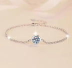 Sterling Silver Moissanite Round Bezel Solitaire Bracelet, detail view 1