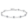 Sterling Silver Moissanite Round Stone Chain Bracelet, front view